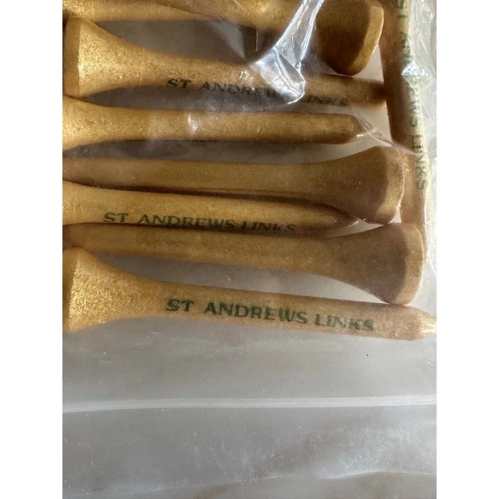 St Andrews Links Golf Tees 2 Packs 20 Tees Wooden Golf Accessories